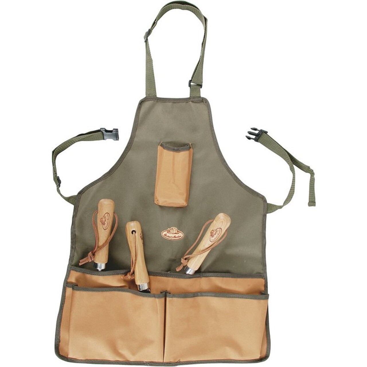 Esschert Design GT06 Adjustable Size Garden Canvas Tool Apron 6 Pockets Green